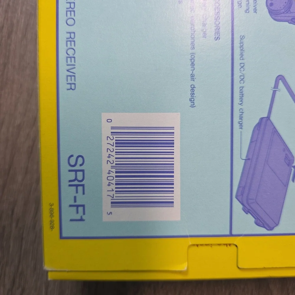 Sony Sportsband FM Stereo Receiver Walkman Yellow SRF-F1 Vintage With Box